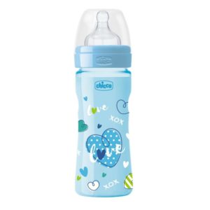 CHICCO BIBERON BLEU PLASTIC 2M + 250ML
