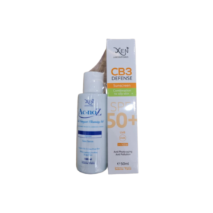 XEN CB3 DEFENCE ECRAN SOLAIRE PMG 50ml + 100 ML ACNOZ GEL NETTOYANT OFFERT