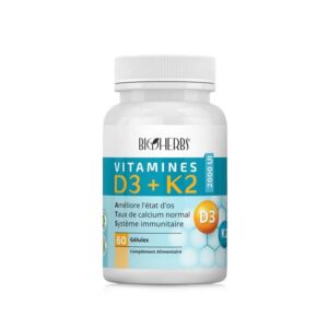 BIOHERBS VITAMINE D3 + K2 60 GELLULES