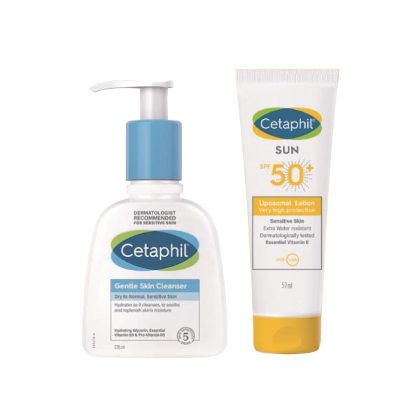 1 Pack Cetaphil ECRAN LIPOSOMAL 50 ML + NETTOYANT NORMALE A SECHE 236ML