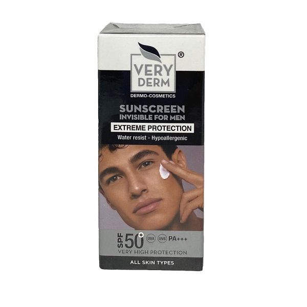 Very Derm - Ecran solaire SPF50+ invisible pour homme - 50ml