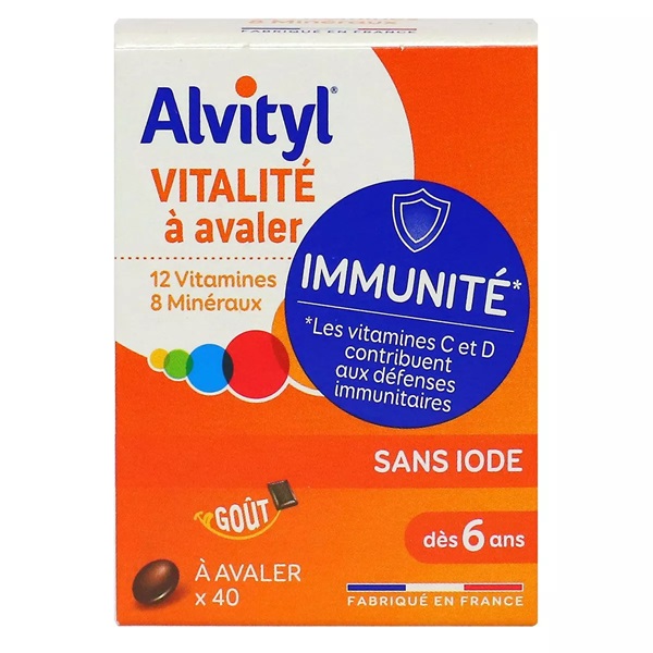 ALVITYL VITALITE 40Comprimés - Dès 6 Ans - 12 Vitamines, 10 Minéraux
