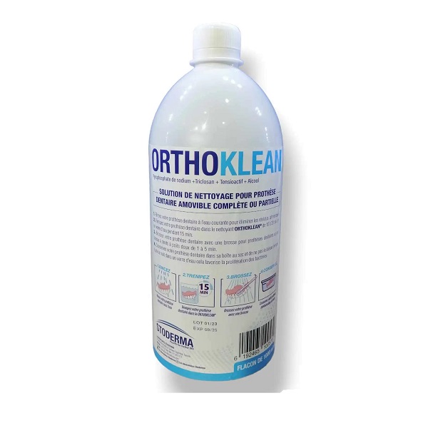 orthoklean solution de nettoyage pour prothèse dentaire 1000ml