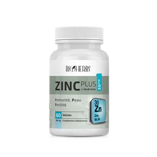 COMP. ALIMENTAIRES BIOHERBS ZINC PLUS 30MG , 60 gélules