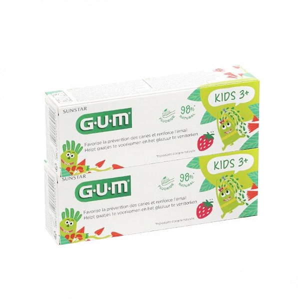 Gum Kids dentifrice fraise 3-6 ans 2X50ML