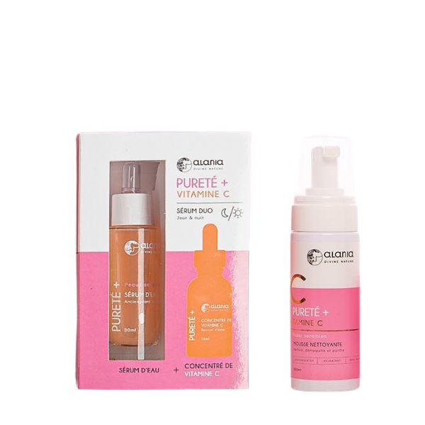 ALANIA Pureté + Vitamine C Serum Duo Jour Et Nuit + ALANIA PURETE+ VITAMINE C MOUSSE NETTOYANTE 150ML