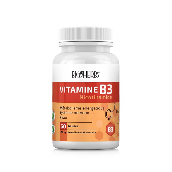 Bioherbs Vitamine B3 Nicotinamide, Boite de 60 gélules