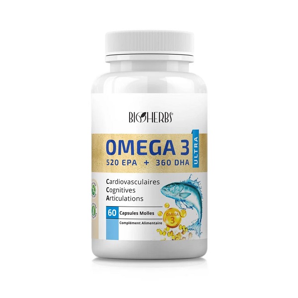 Bioherbs OMÉGA 3 ULTRA, Boite de 60 gélules