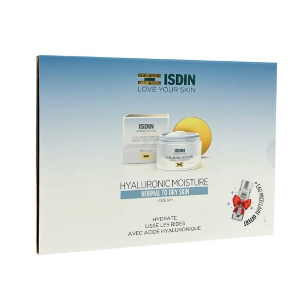 ISDIN COFFRET HYALURONIC MOISTURE PEAUX NORMALES A SECHES + EAU MICELLAIRE 30ML OFFERTE