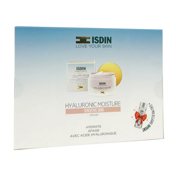 ISDIN COFFRET HYALURONIC MOISTURE PEAUX SENSIBLES + EAU MICELLAIRE 30ML OFFERTE