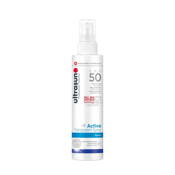 ULTRASUN ACTIVE TRANSPARENT SPRAY SPORTS SPF50 150ML