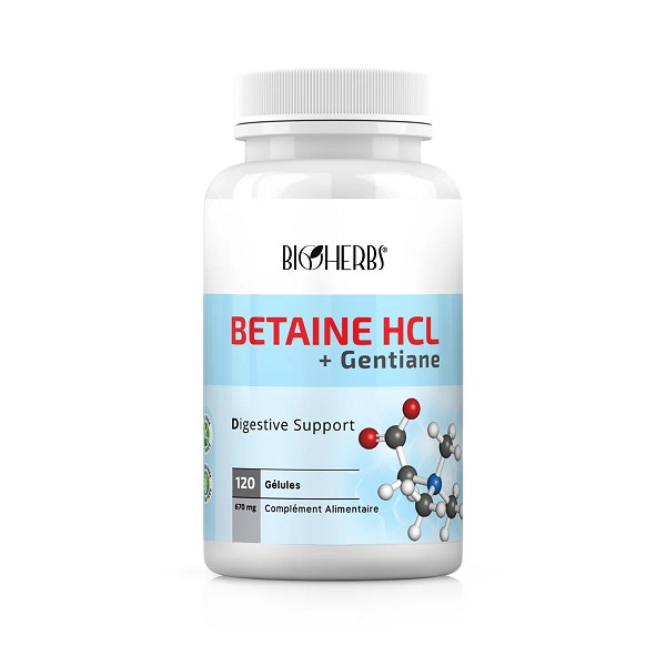 BIOHERBS Betaine HCL, BOITE 120 gélules