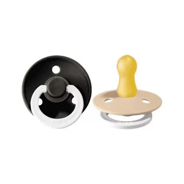 BIBS 02 SUCETTES PACIFIER BLACK GLOW VANILIA GLOW SIZE 1