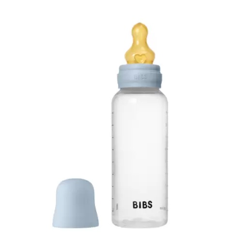 BIBS BIBERON BOTTLE LATEX MEDIUM FLOW BABY BLUE 270ML