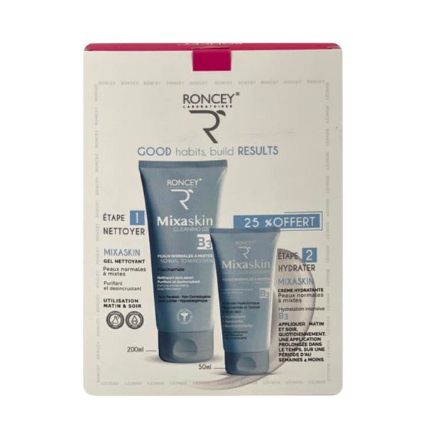 RONCEY COFFRET OCTOBRE ROSE MIXASKIN GEL 200ML+CREME HYDRATANTE 50ML (-25%)