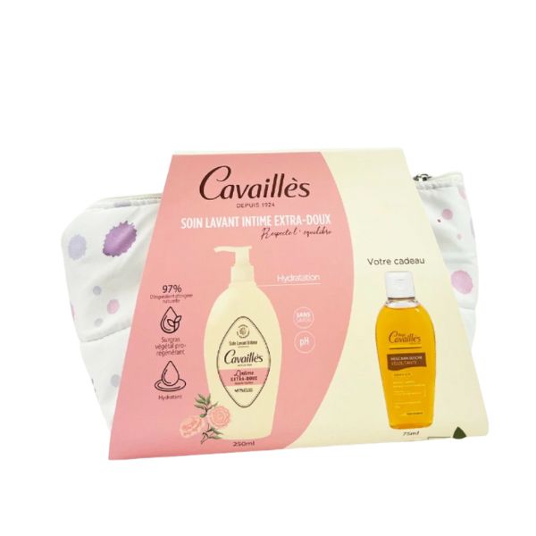 1 ROGE CAVAILLES TROUSSE Soin Intime Extra Doux 250ML + HUILE DE DOUCHE VELOUTANTE 75ML OFFERTE
