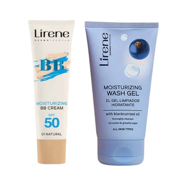 1 PACK LIRENE BB CREAM SPF50 - 01 NATURAL + LIRENE GEL NETTOYANT CASSIS 150 ML