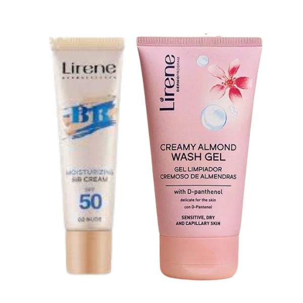 1 PACK LIRENE BB CREAM SPF50 – 02 NUDE + LIRENE Gel Nettoyant Amande 150ML