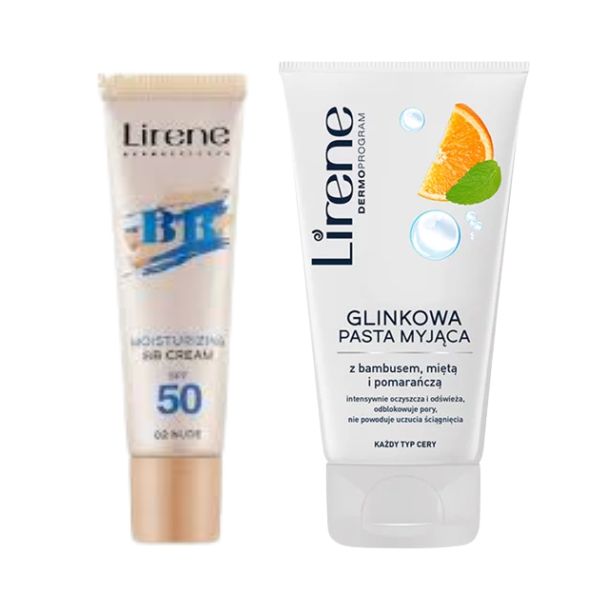 1 PACK LIRENE BB CREAM SPF50 – 02 NUDE + LIRENE GEL NETTOYANT ARGILE BLANCHE 150ML