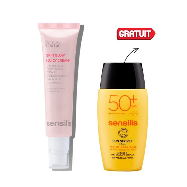 1 PACK SENSILIS SKIN GLOW JUICY CREAM 50ML + ECRAN ULTRA FLUIDE SPF50+ OFFERT