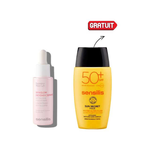 1 PACK SENSILIS SKIN GLOW BEYOND C SERUM 30ML + ECRAN ULTRA FLUIDE SPF50+ OFFERT