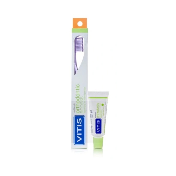 VITIS Brosse a dents ORTHODENTICS ACCES avec tube de 15 ml (Copie)