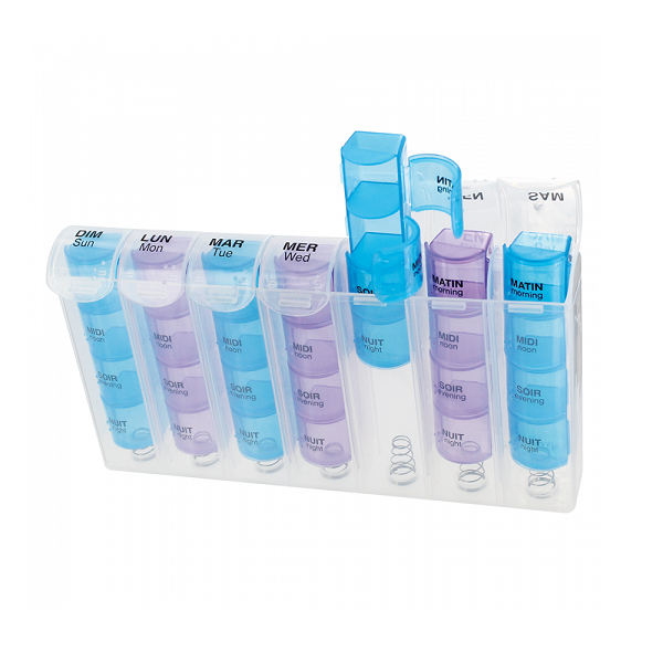 Pilulier Hebdomadaire WS028 Anycare 4 CASES *7 JOURS