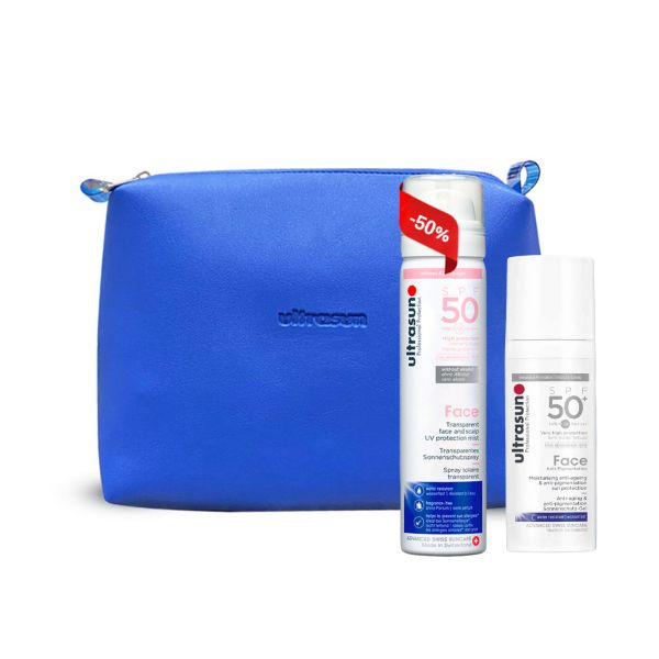 1 Ultrasun l'essentiel Kit - crème solaire anti-pigmentaion + spray face and scalp -50% + trousse offerte