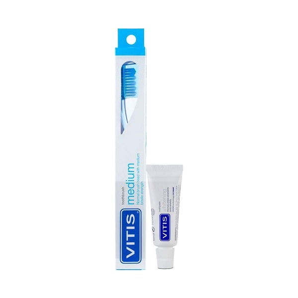 VITIS Brosse a dents Medium avec tube de 15 ml