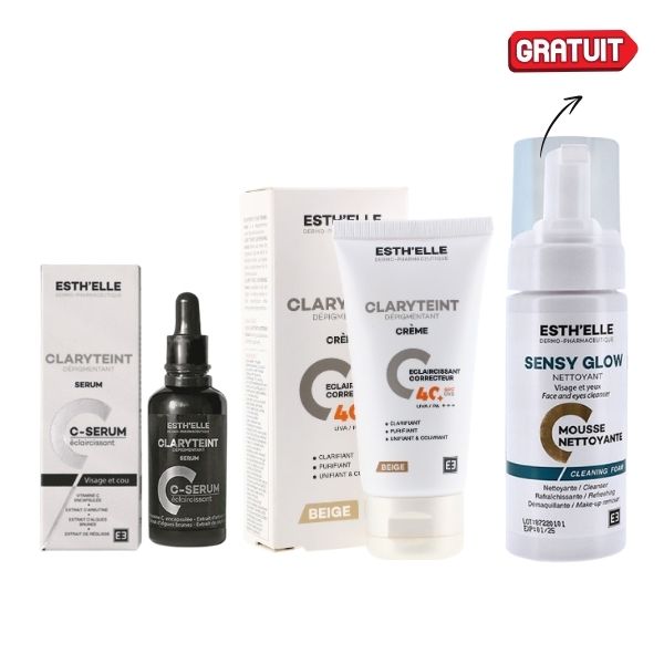 1 PACK ESTHELLE CLARYTEINT (SERUM + ECRNA CLARYTEINT + MOUSSE NETTOYANT 150ML OFFERT)