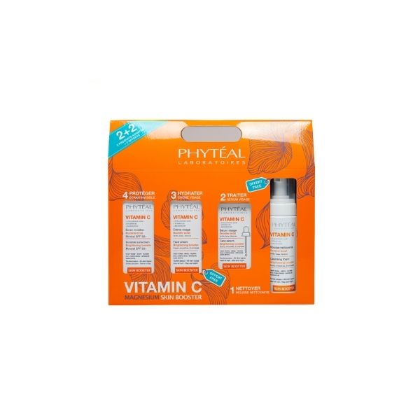 PHYTEAL VITAMINE C COFFRET SERUM ET ECRAN +( CREME ET MOUSSE GRT)